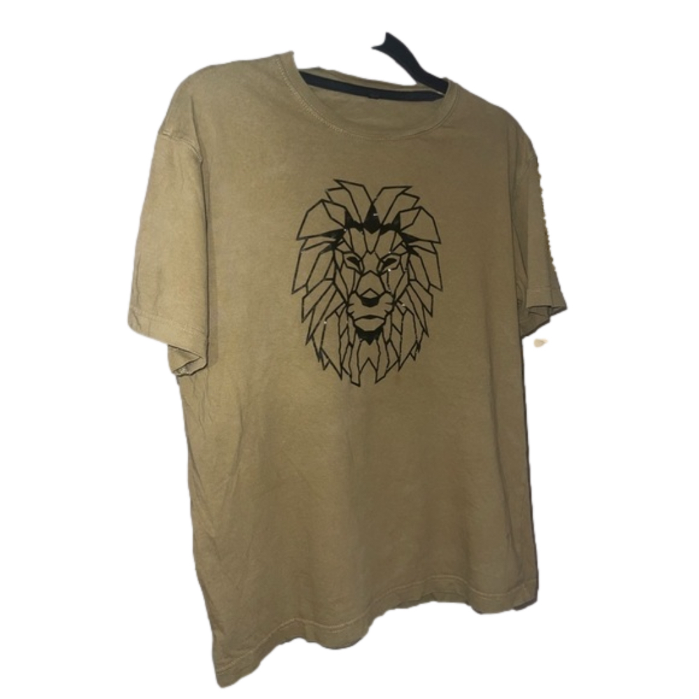 Lion head Men’s Grapic Tee, army green, preloved, size XL